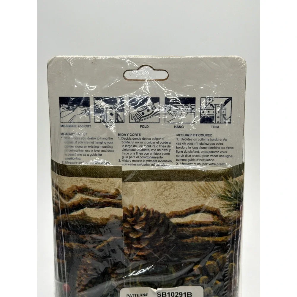 Expressions Pine Cone Swag Die Cut Wallpaper Border 5 Yards Rustic Lodge